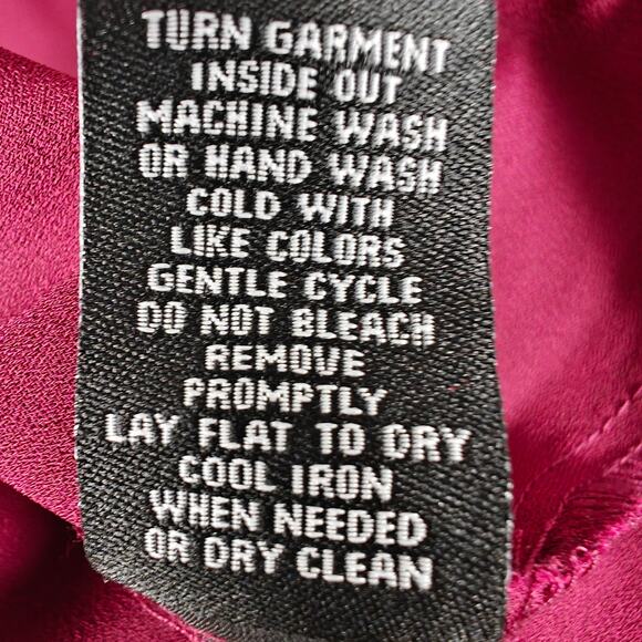 Zac & Rachel Maroon Long Sleeve Zip Front Blouse Top Size L NEW - Picture 7 of 8